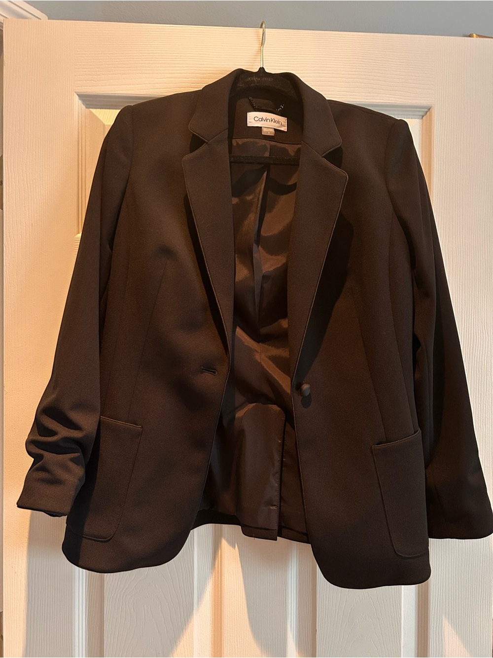 Calvin Klein Women's Black Single-Button Blazer